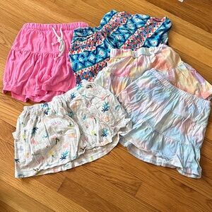 Girls 4T-5T Light Blue & Pastel Rainbow Elastic Waist SKORTS
